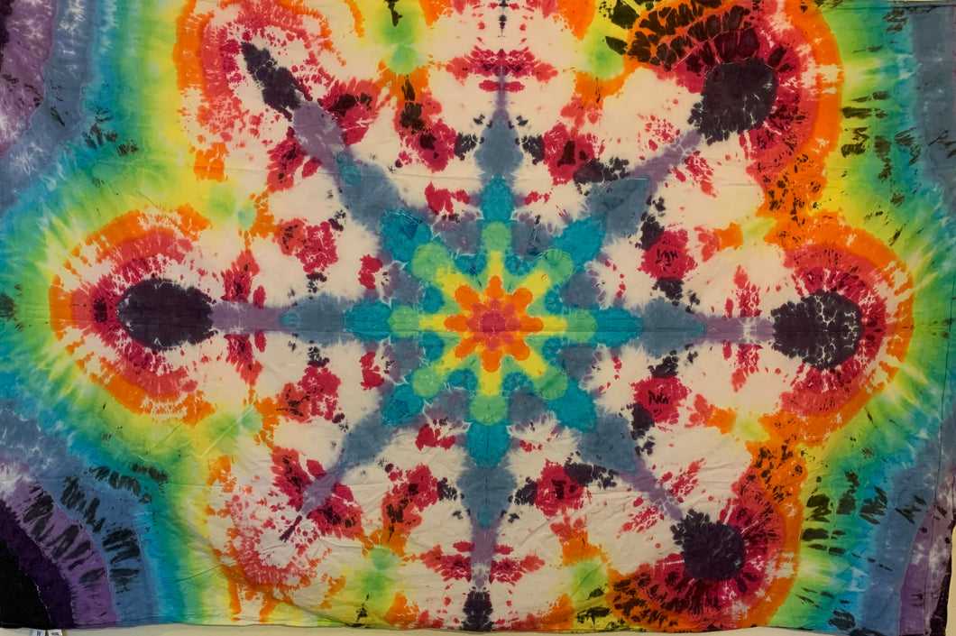Rainbow Mandala Tapestry